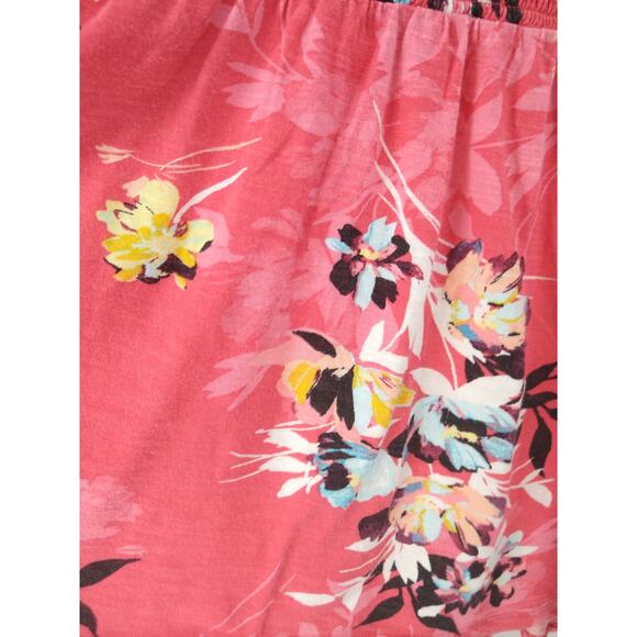 Torrid Babydoll Top Plus 5X Floral‎ Cotton Crew Neck Smocked Bodice Print Pink - Picture 6 of 9